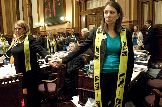 Stacey Evans Protest